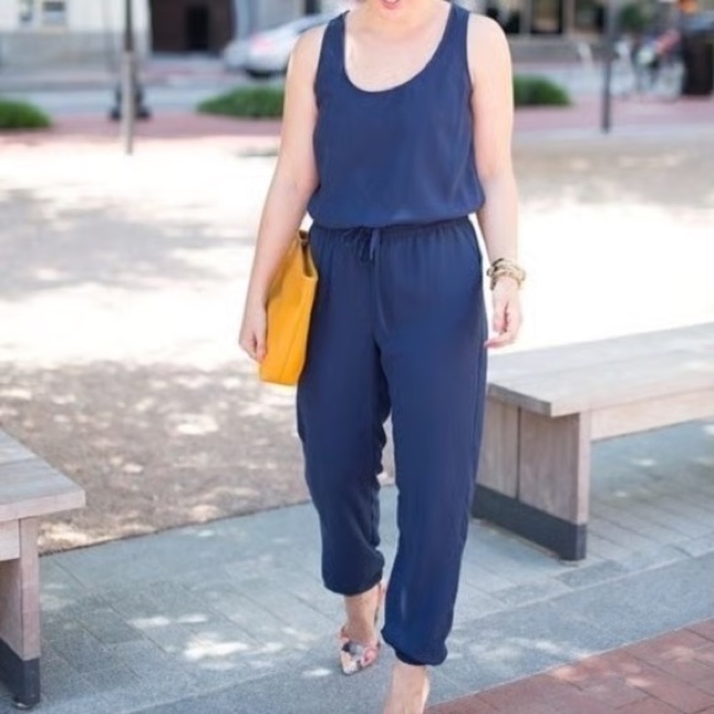 CAbi Navy Blue Sleeveless Jumpsuit